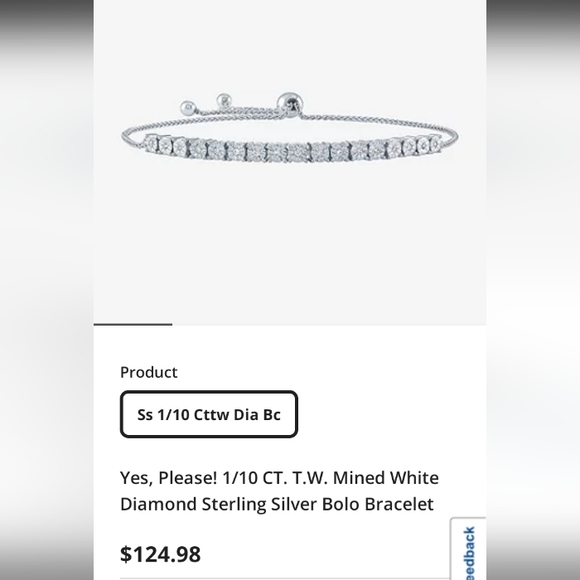 NWT! Genuine White Diamonds Bolo Bracelet Sterling Silver